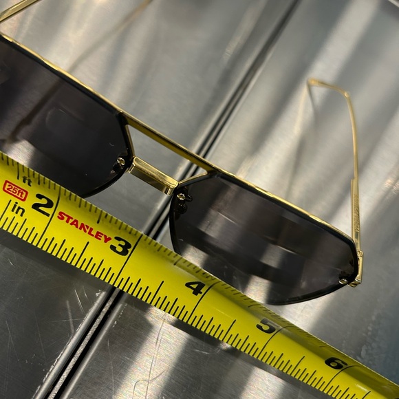 Bottega Veneta Gold-Tone Frame Sunglasses with Dark Green Lenses - Picture 6 of 6